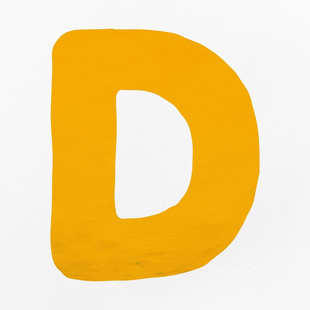 Yellow letter D  alphabet illustration
