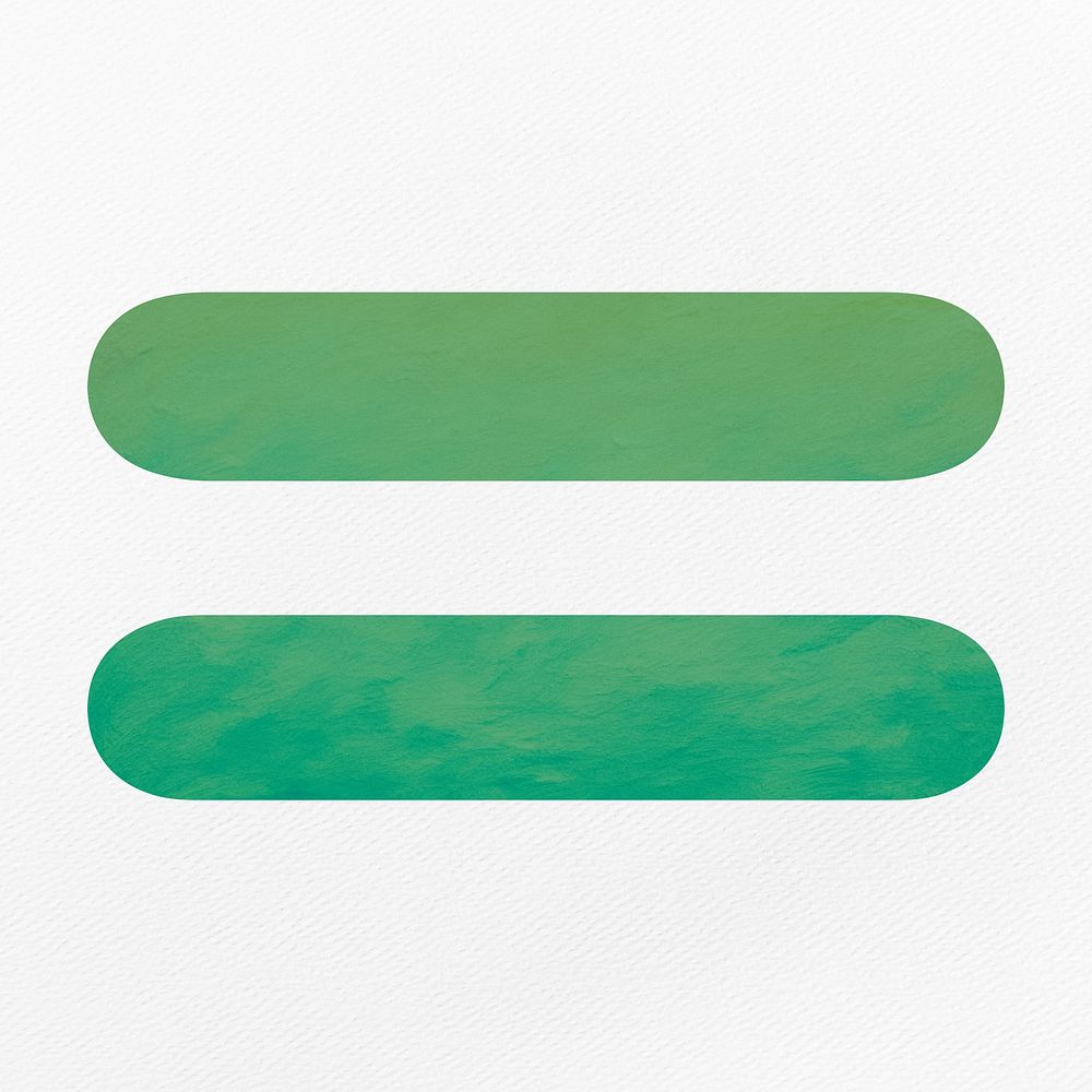 Green equal to sign illustration