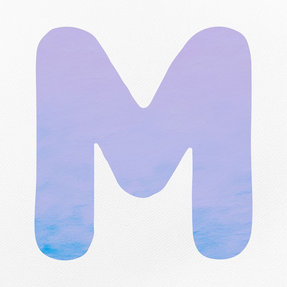 Purple letter M alphabet illustration