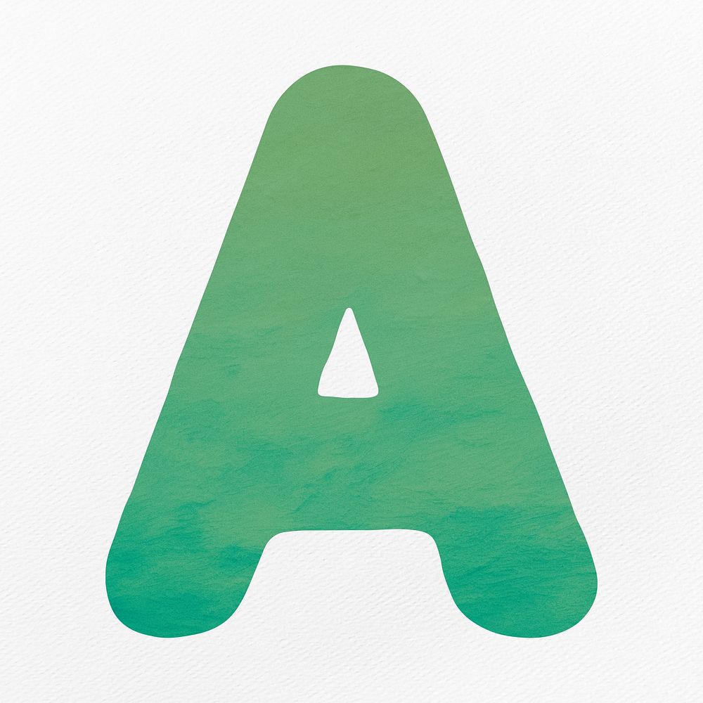 Green letter A alphabet illustration