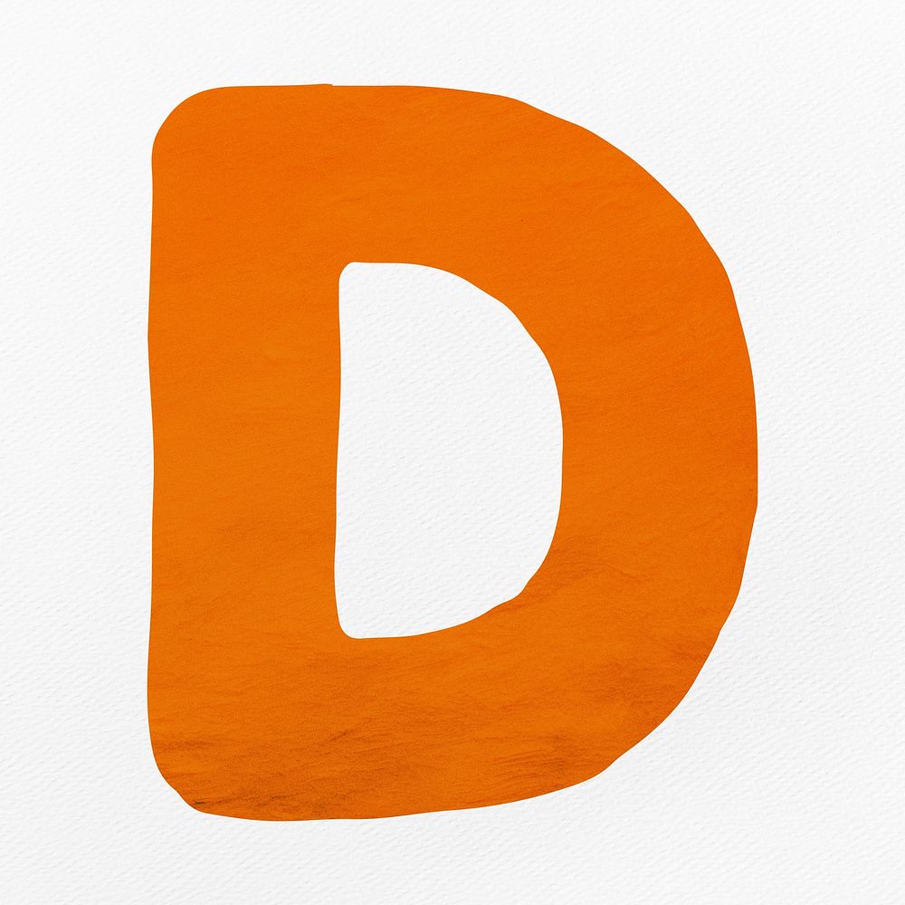 Orange letter D  alphabet illustration