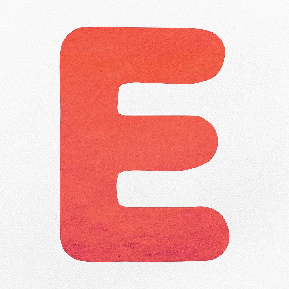 Red letter E  alphabet illustration
