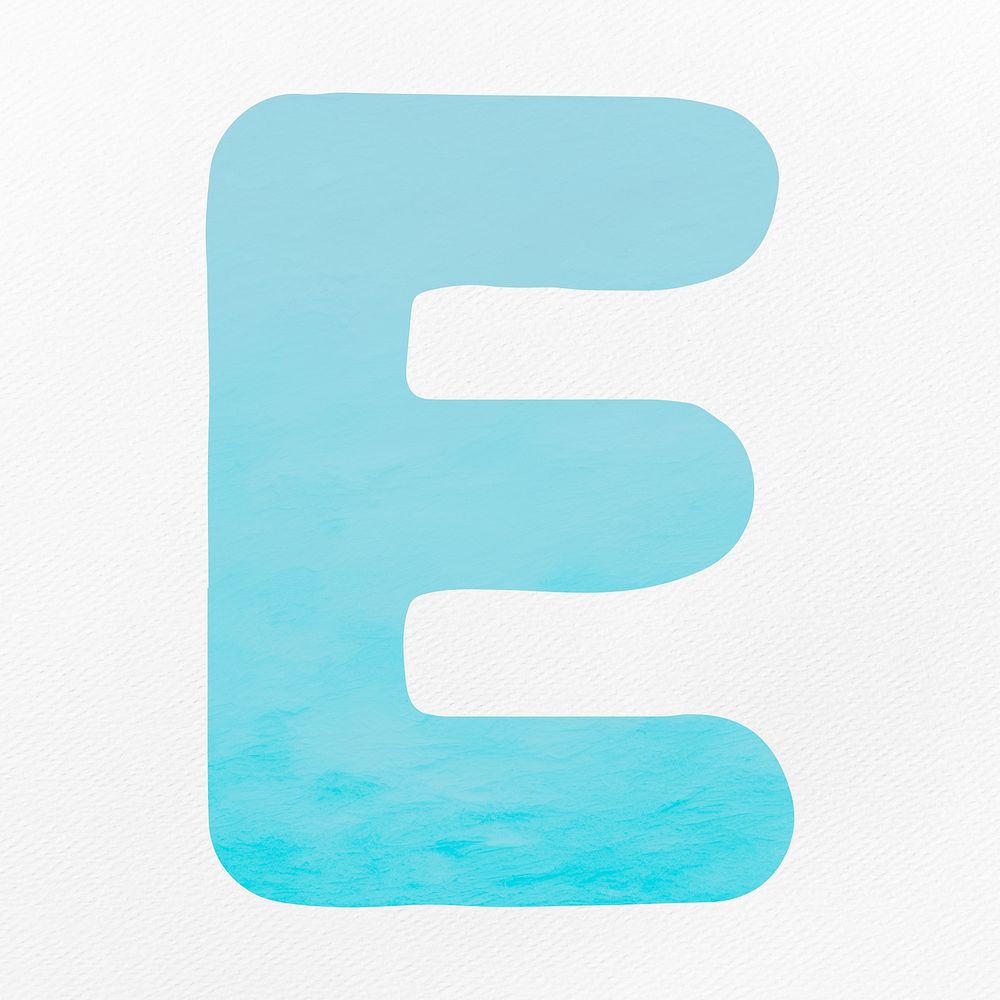 Blue letter E alphabet illustration