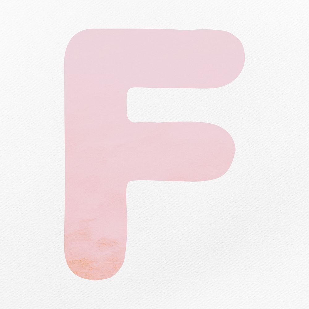 Pink letter F  alphabet illustration