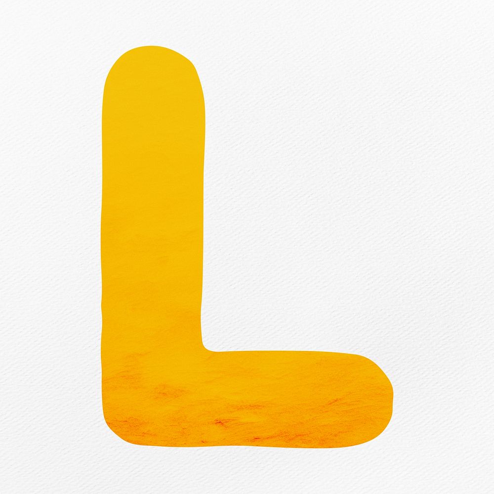 Yellow letter L  alphabet illustration