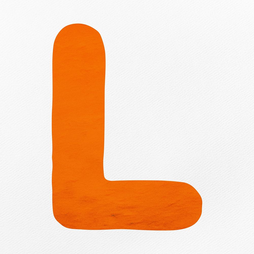 Orange letter L  alphabet illustration