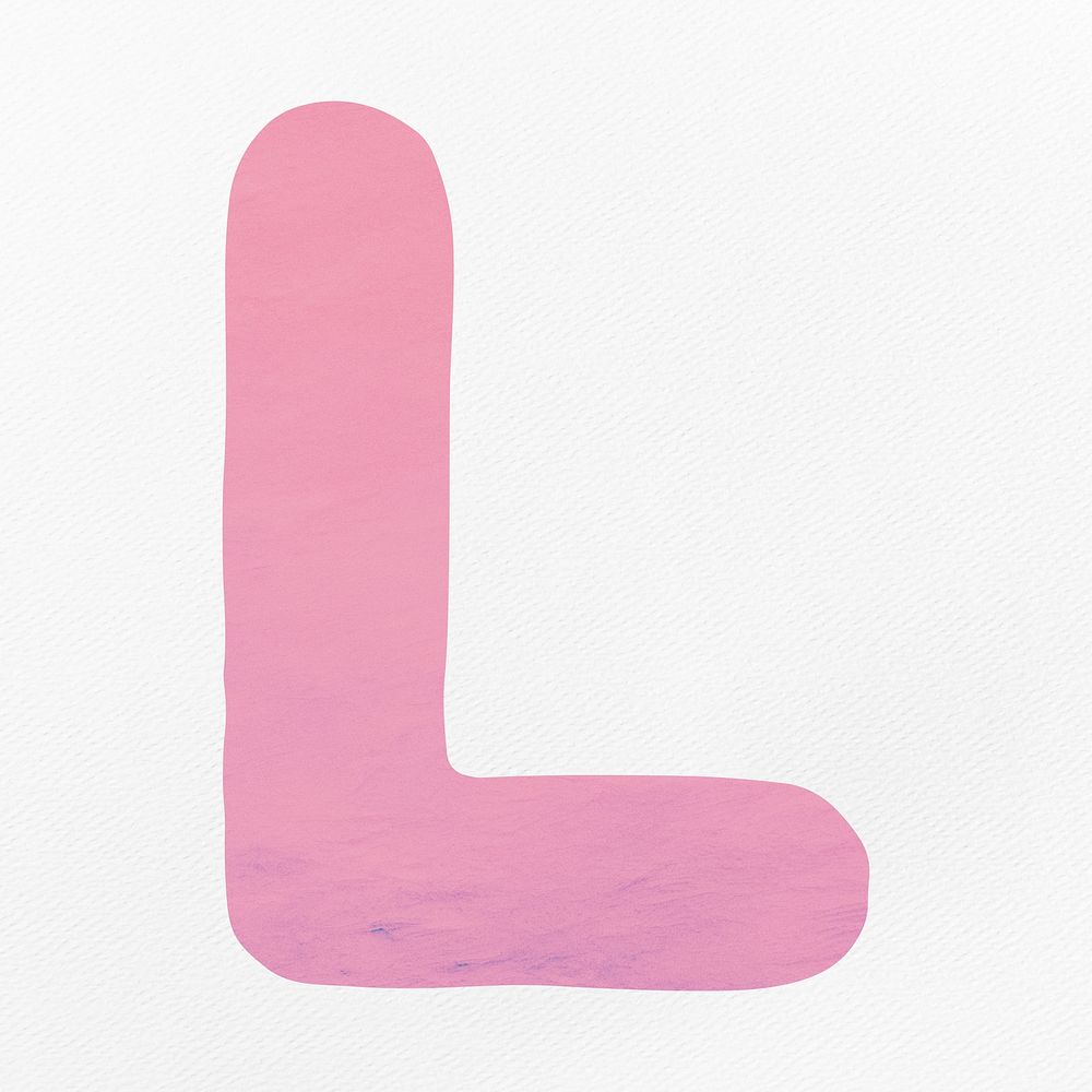 Pink letter L  alphabet illustration