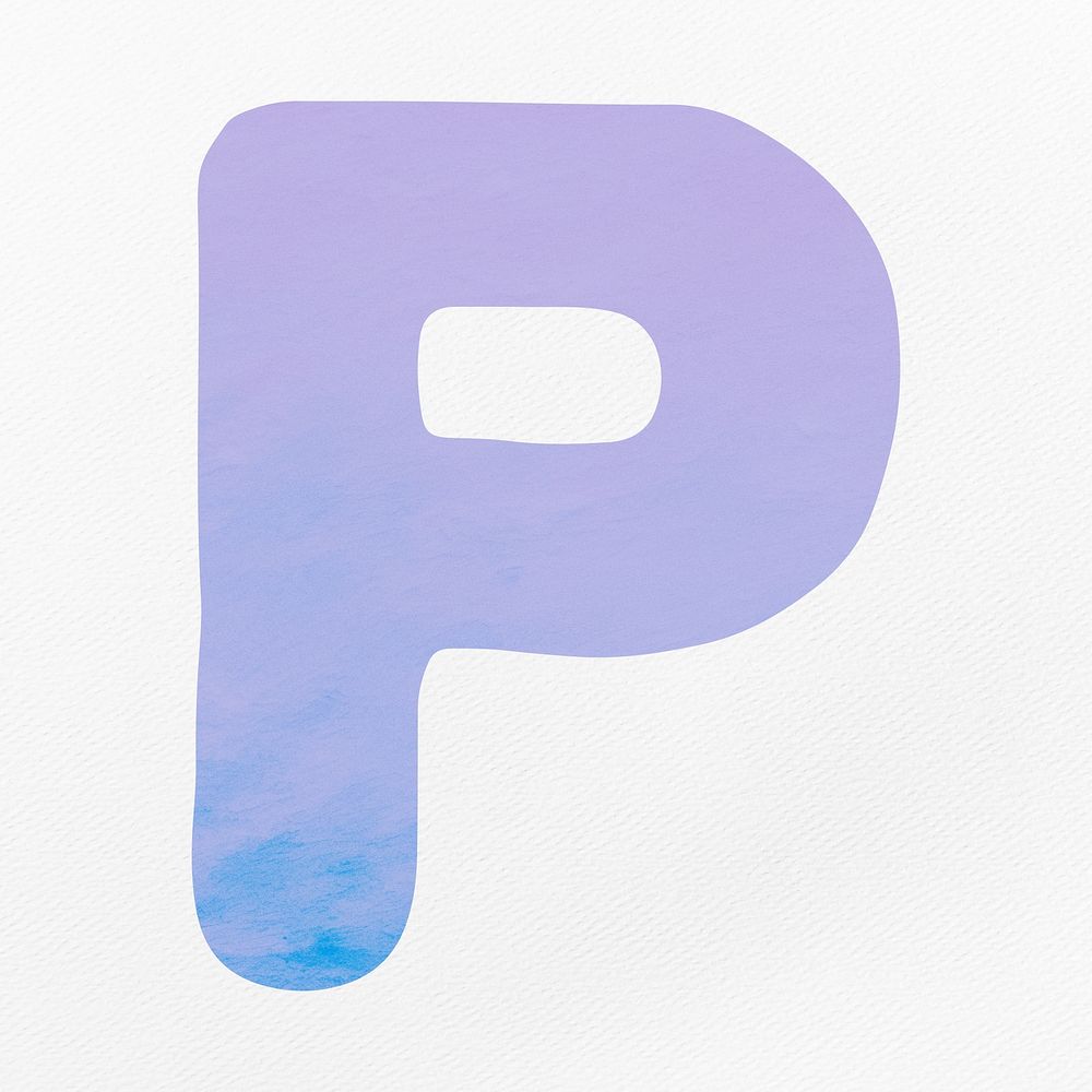Purple letter P alphabet illustration