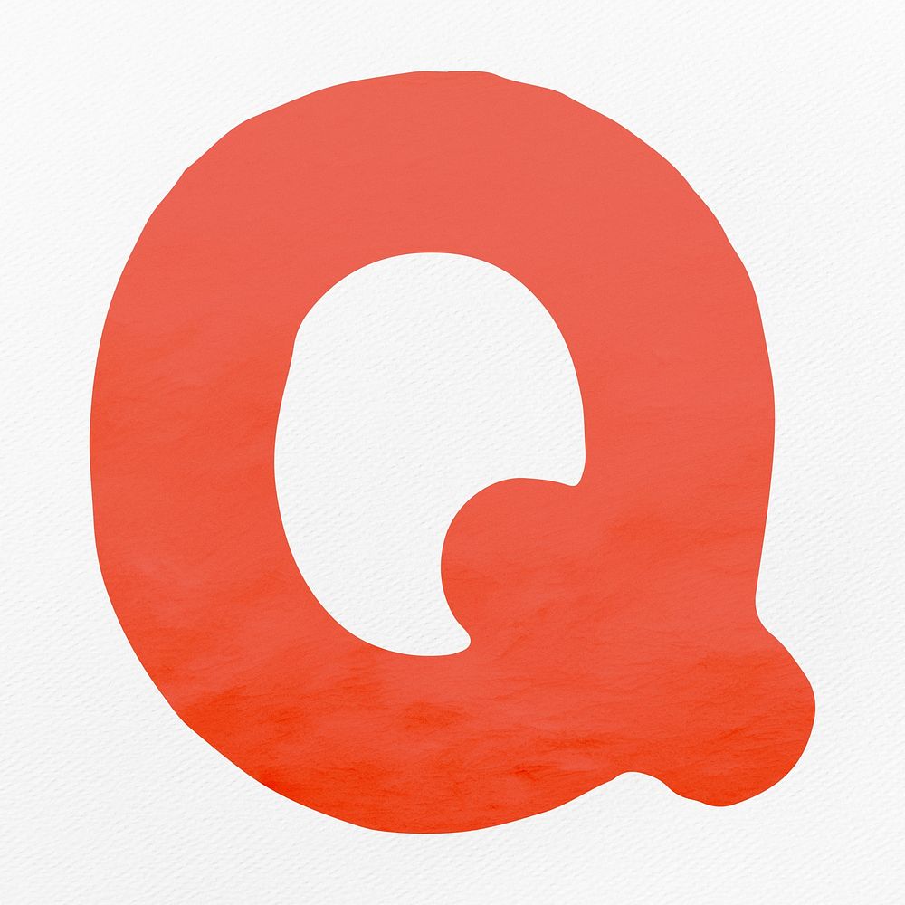 Red letter Q  alphabet illustration