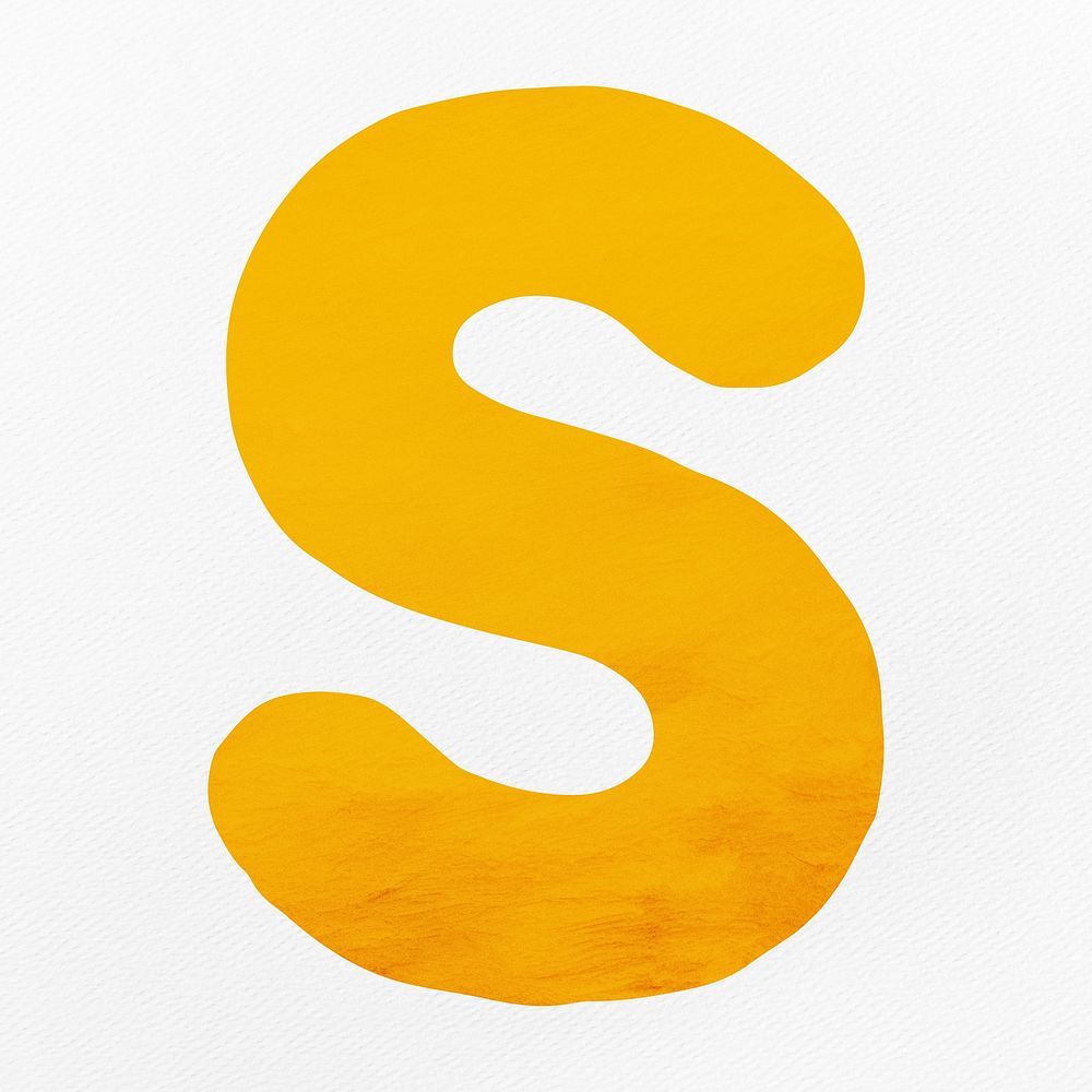 Yellow letter S  alphabet illustration