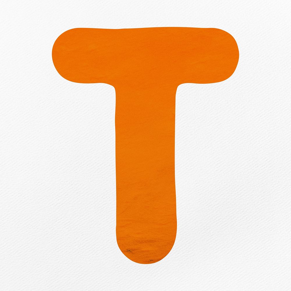 Orange letter T  alphabet illustration
