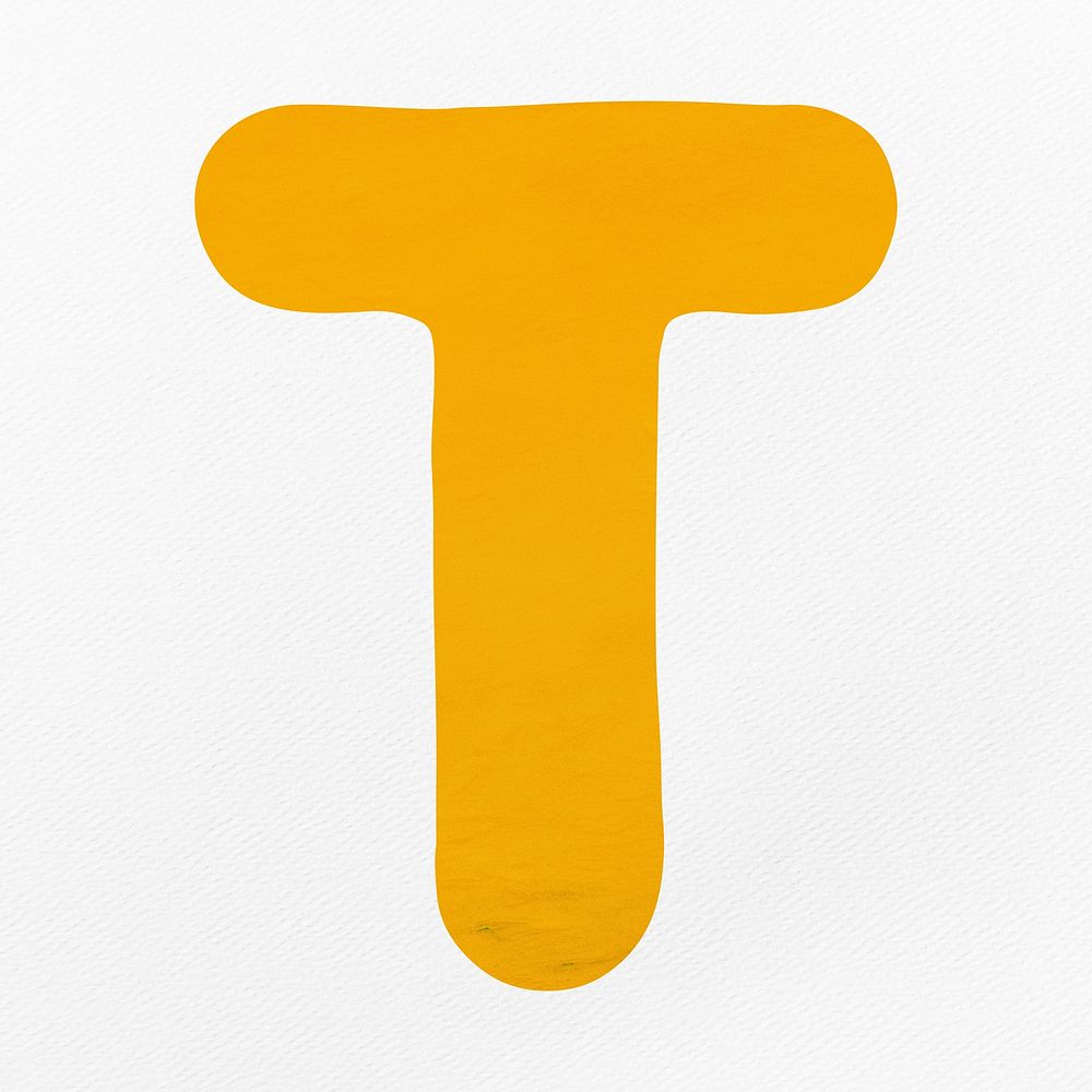 Yellow letter T  alphabet illustration