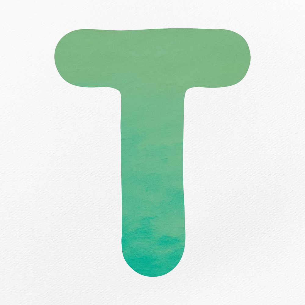 Green letter T alphabet illustration