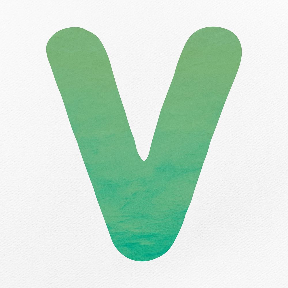 Green letter V alphabet illustration