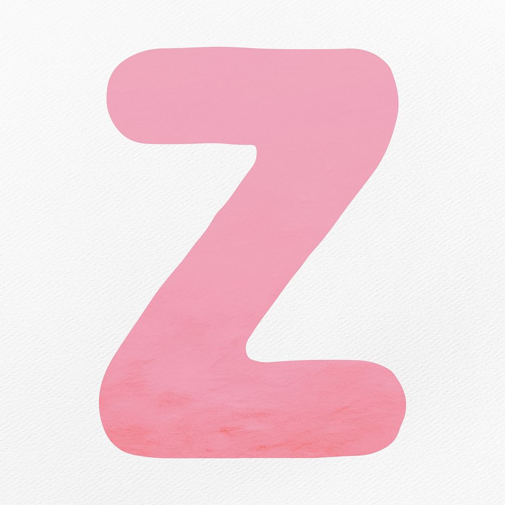 Pink letter Z  alphabet illustration