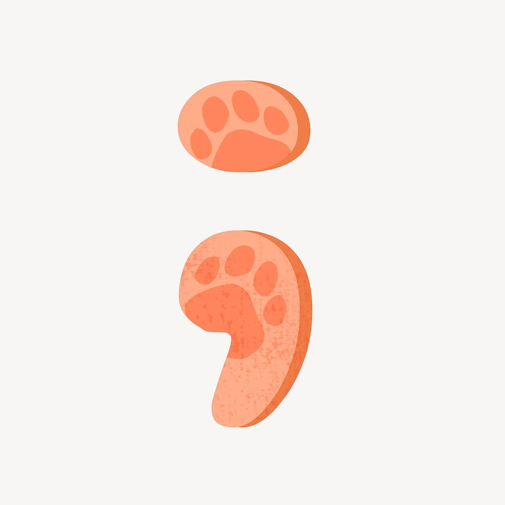 Orange semicolon sign illustration
