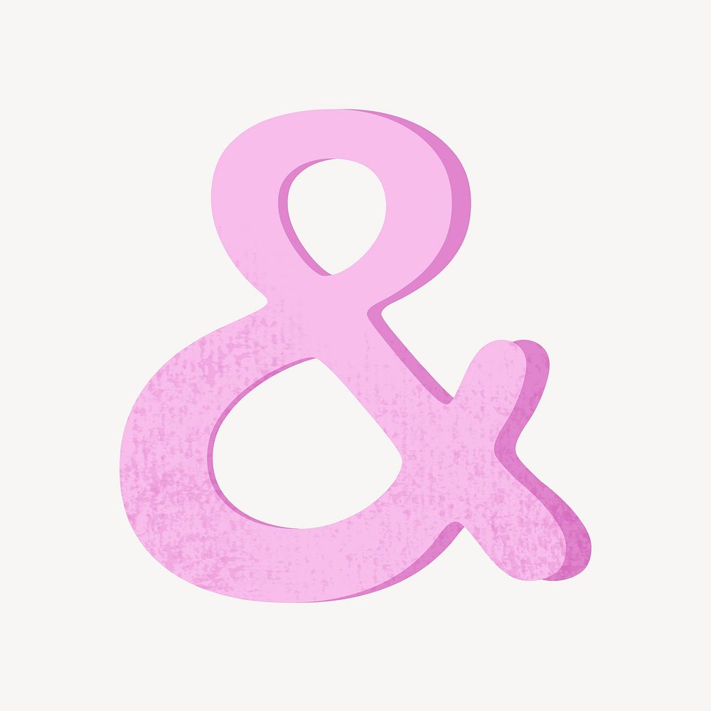 Pink ampersand sign illustration