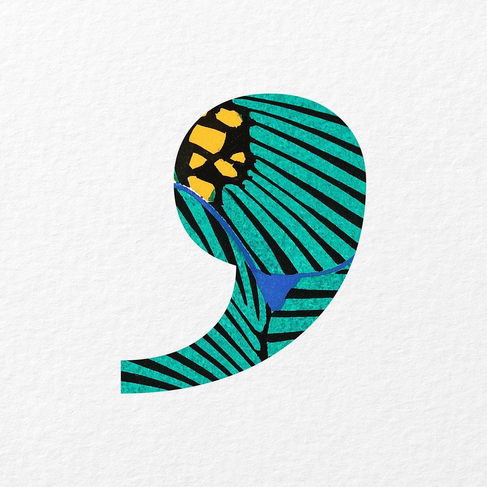 Comma sign in Seguy Papillons art illustration