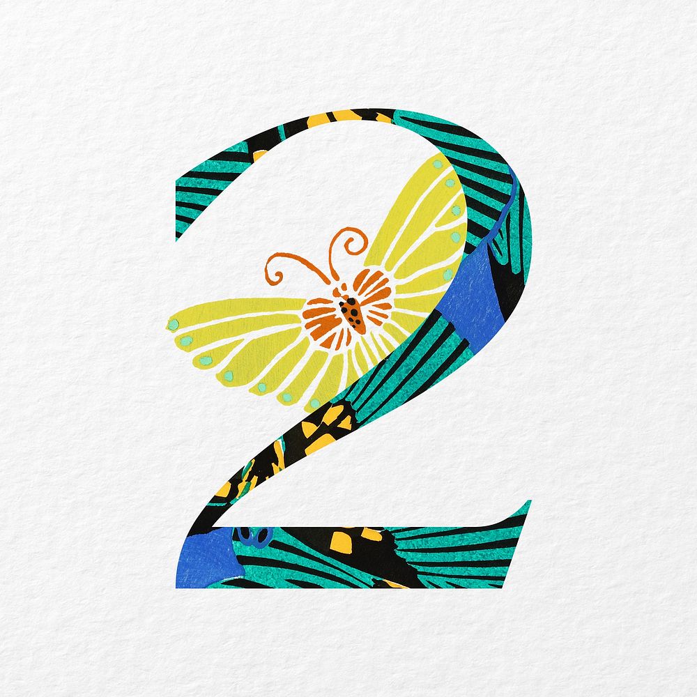 Number 2 in Seguy Papillons art illustration
