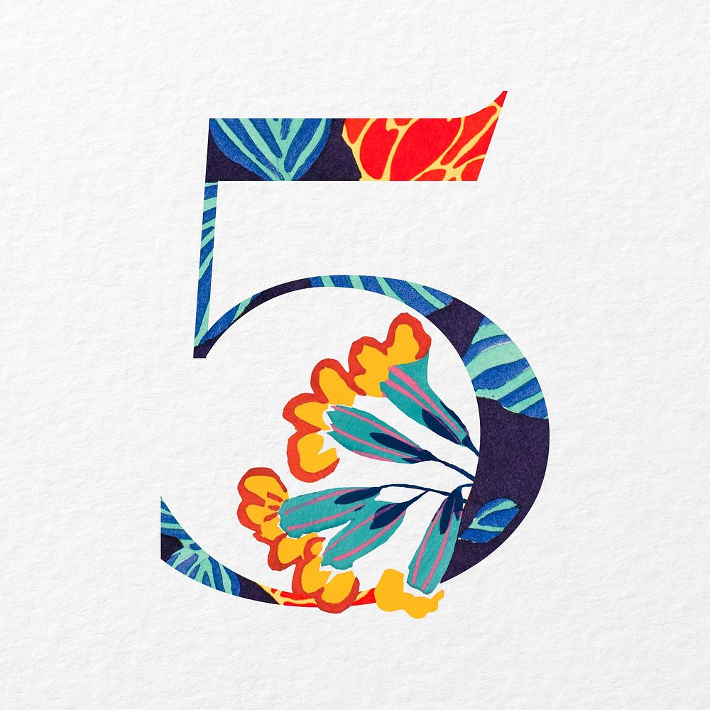 Number 5 in Seguy Papillons art illustration