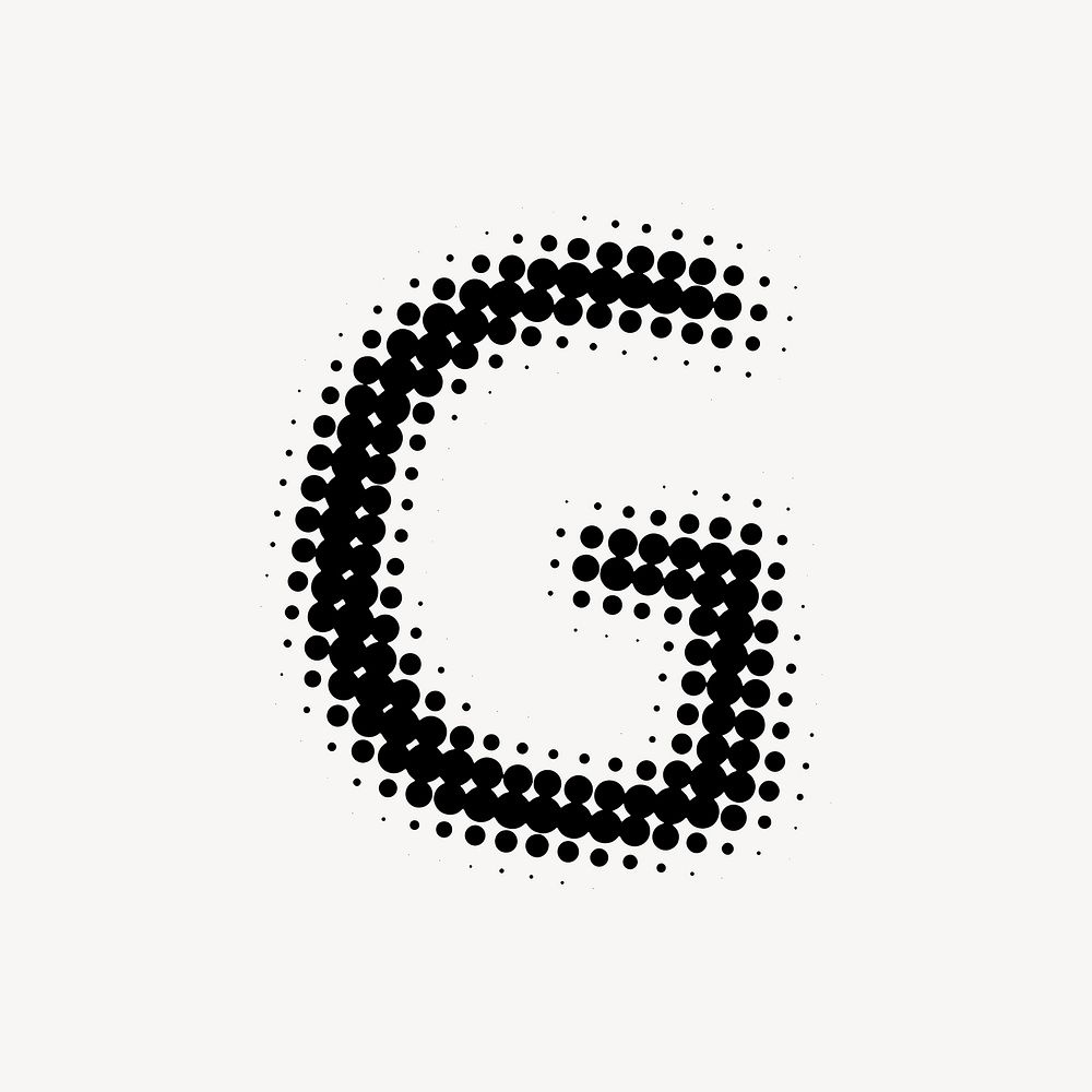 G letter, halftone font