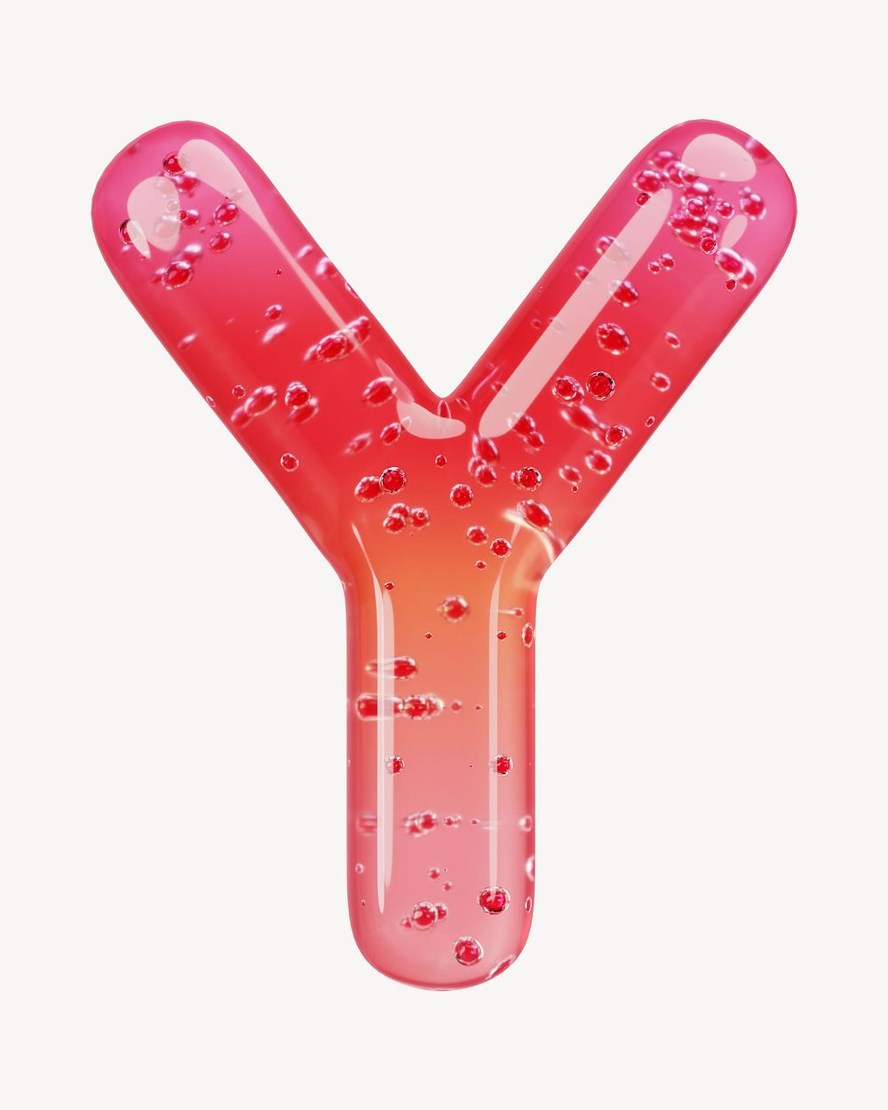 Letter Y 3D red jelly alphabet illustration