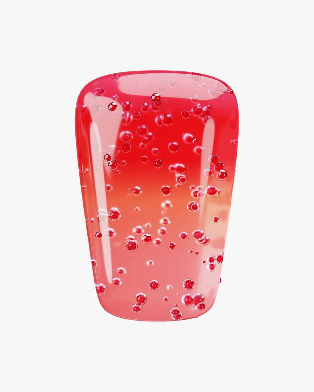 Prime sign, 3D red jelly symbol illustration