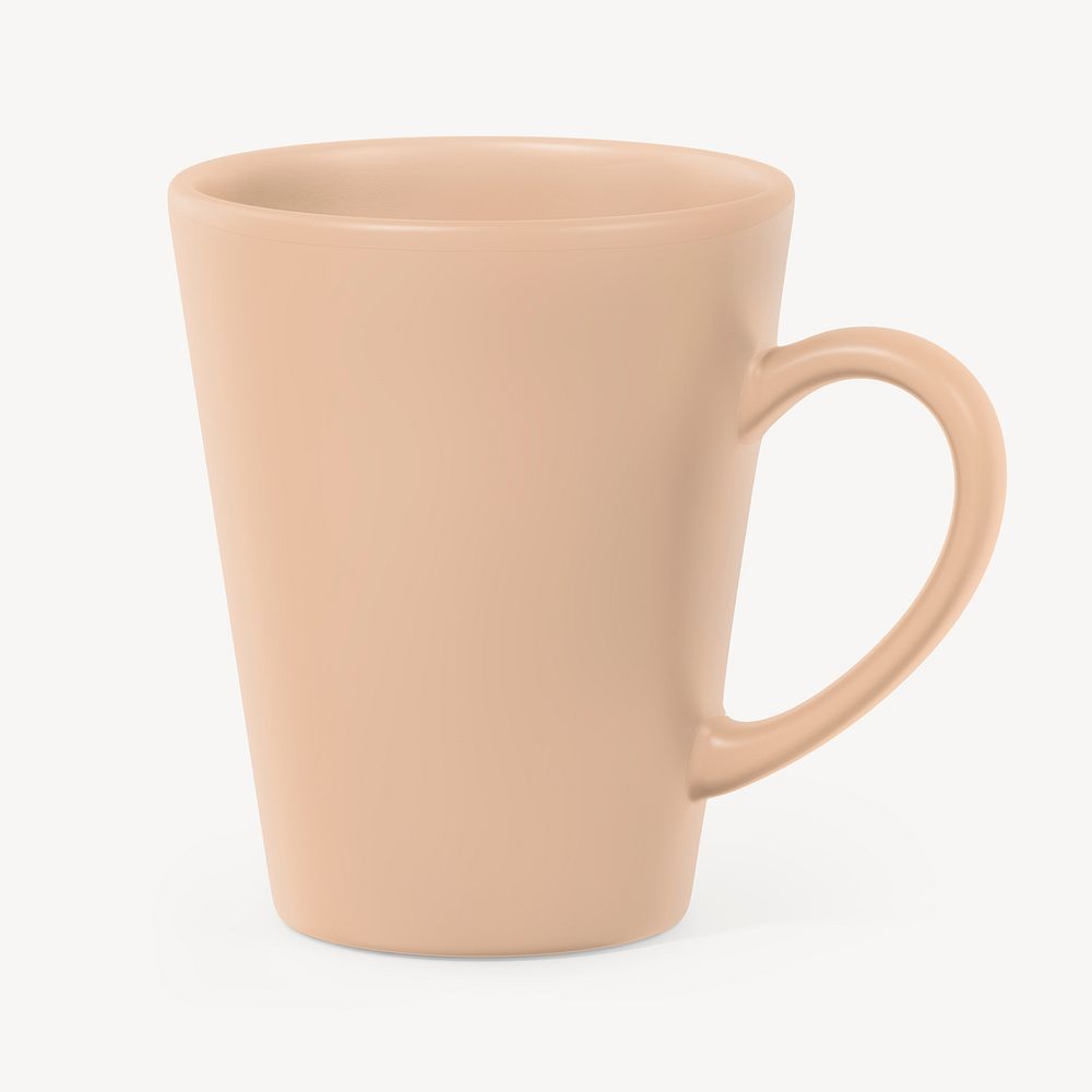 Ceramic mug mockup, beige design psd