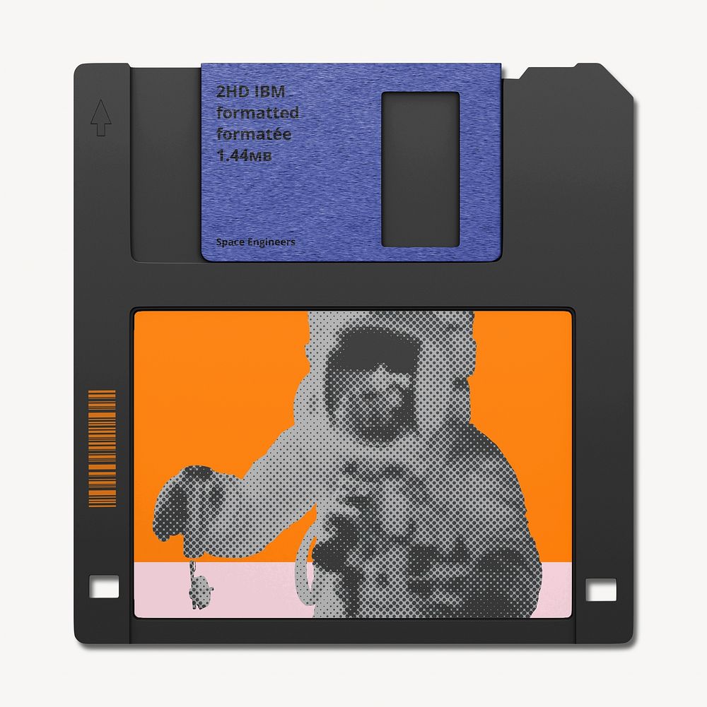 Orange floppy disk, product design