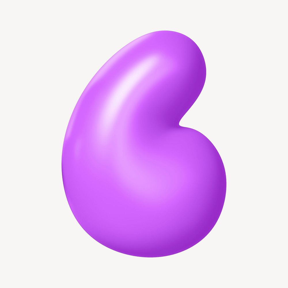 Quotation mark 3D purple symbol illustration