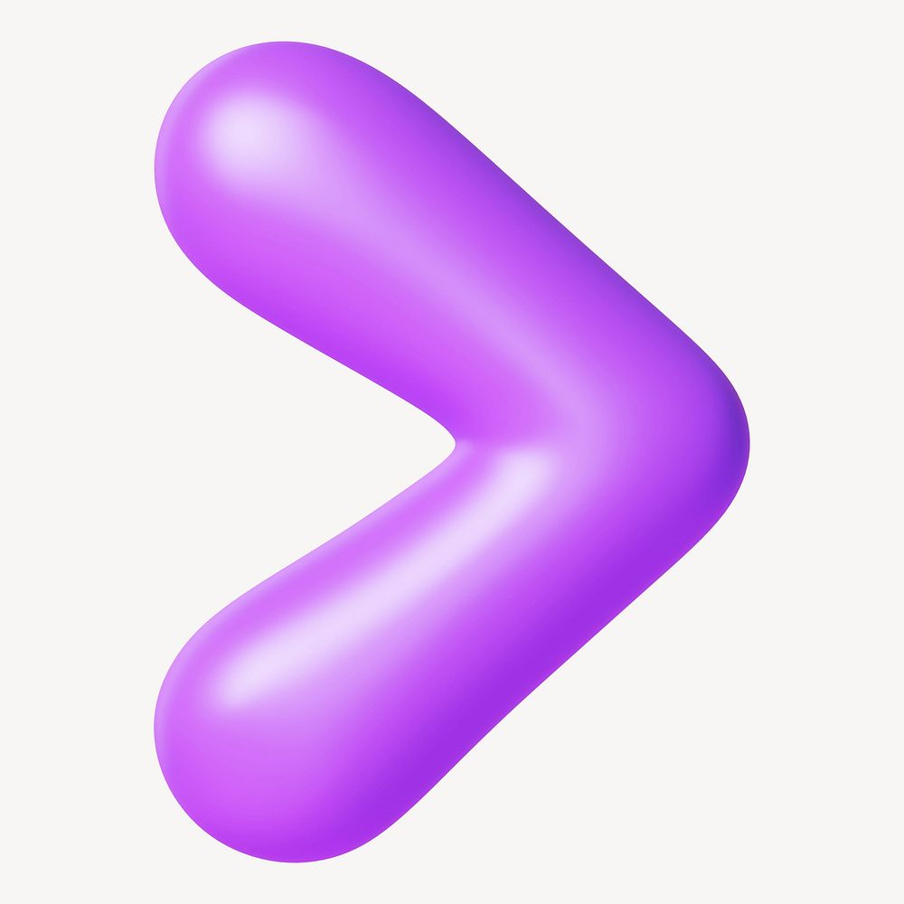 Greater than 3D purple symbol illustration