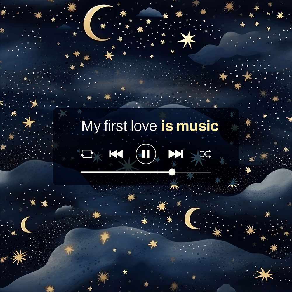 My first love is music Instagram post 