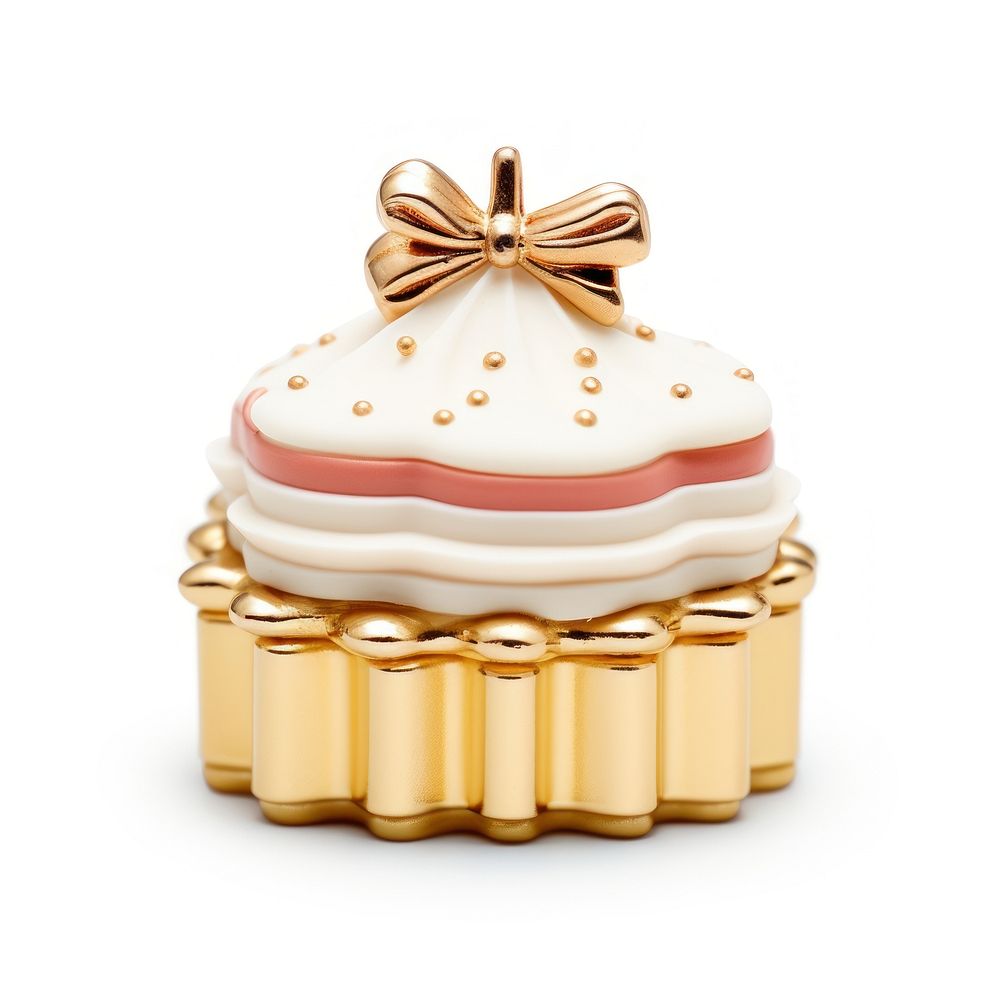 Brooch of birthday cake cupcake dessert cream.