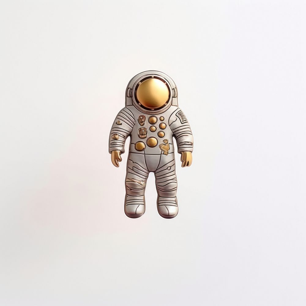Brooch of cute astronaut person human robot.