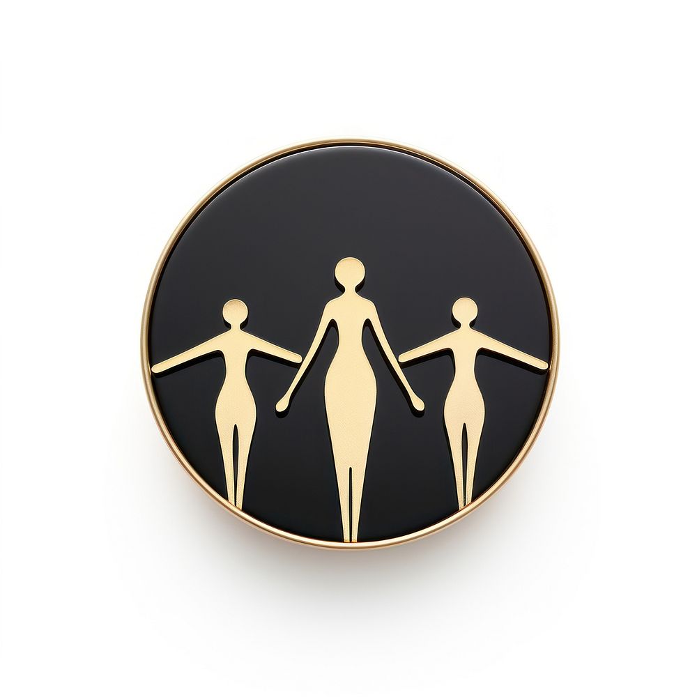 Brooch of silhouettes yoga accessories accessory symbol.
