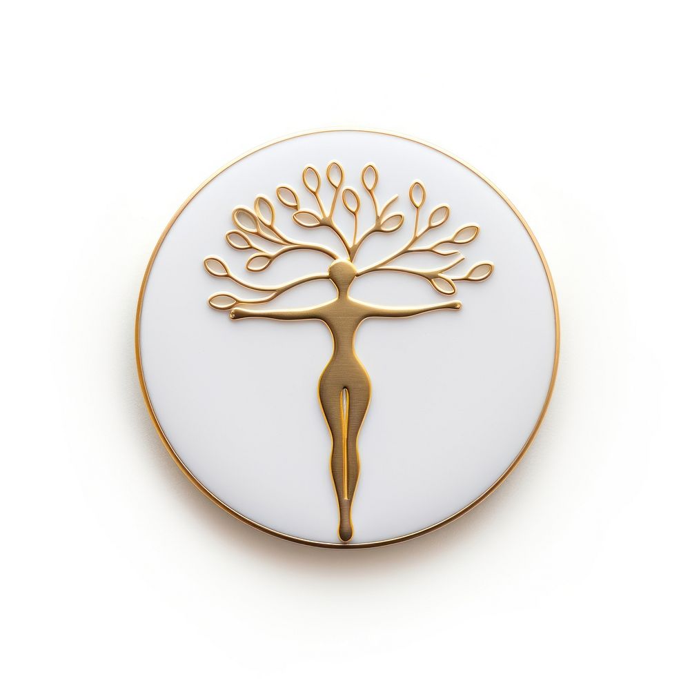 Brooch of silhouettes yoga gold accessories accessory.