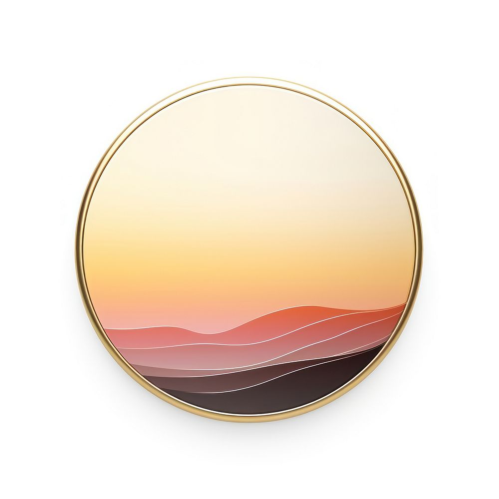 Brooch of sunset photo photography plate.
