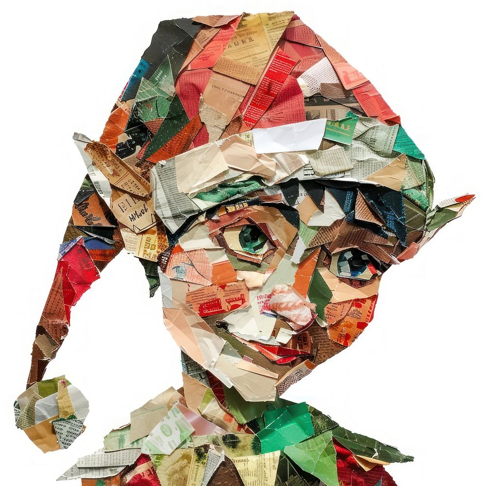 Collage paper origami art.