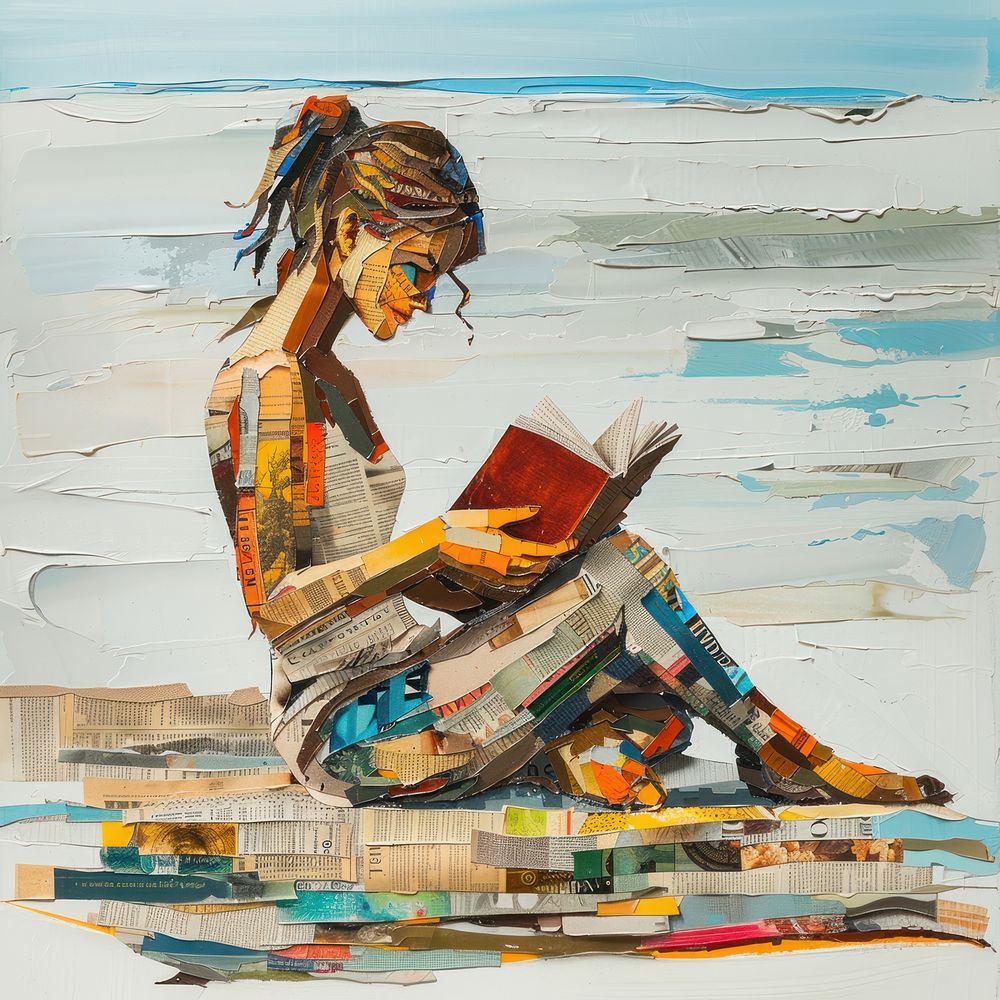 Painting reading person human.