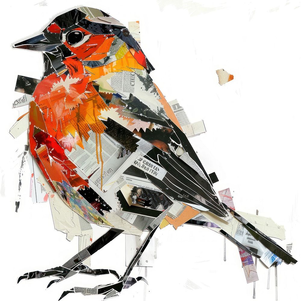 Painting collage bird transportation.