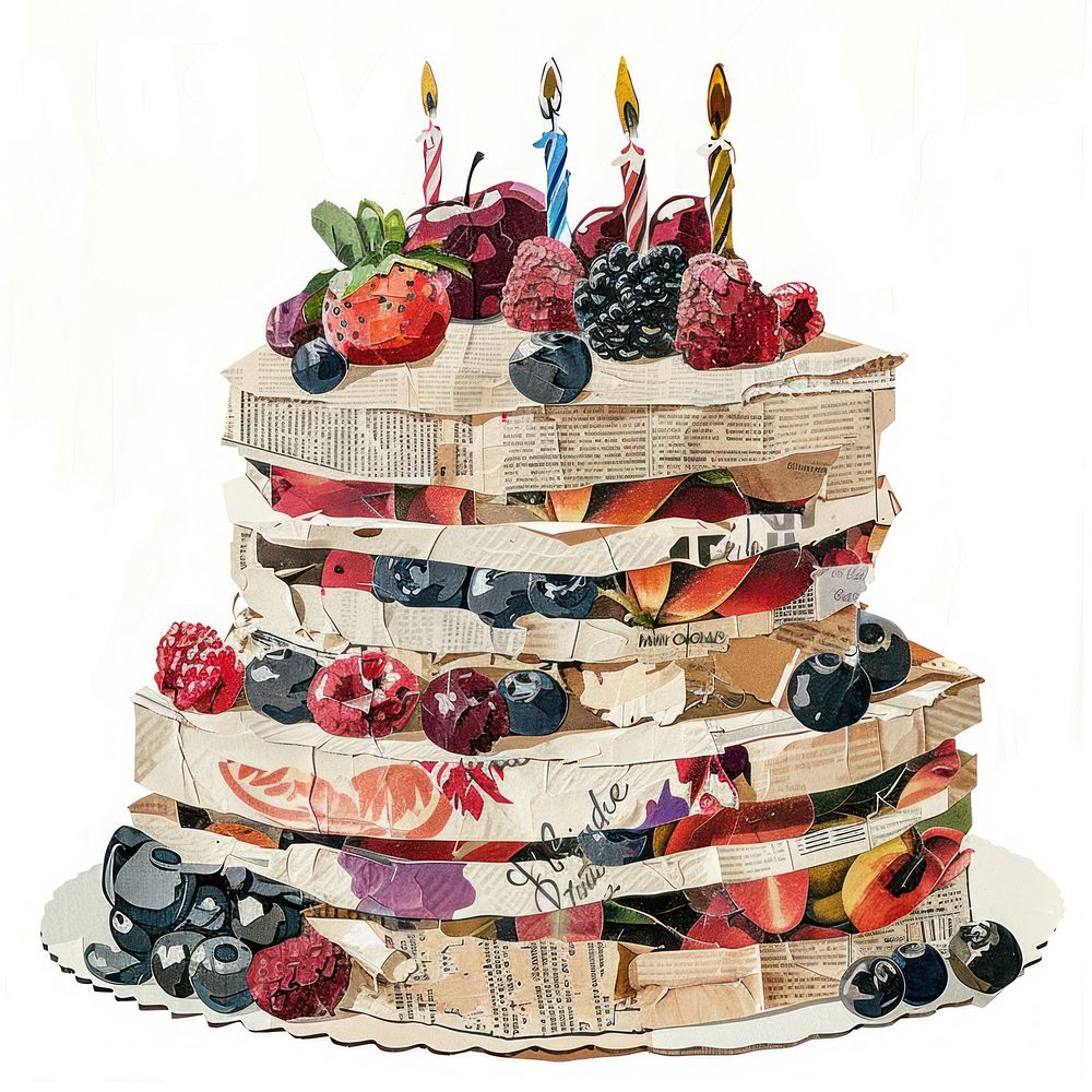 Cake birthday cake strawberry raspberry.