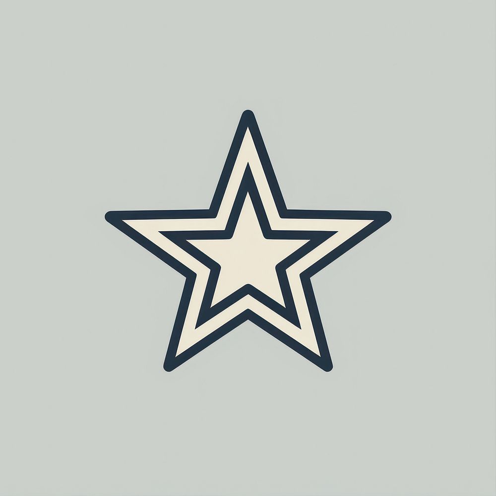 Star on paper icon symbol cross star symbol.