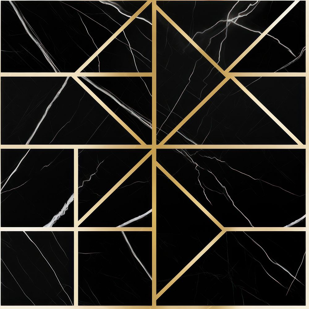 Black gold tile pattern slate floor.