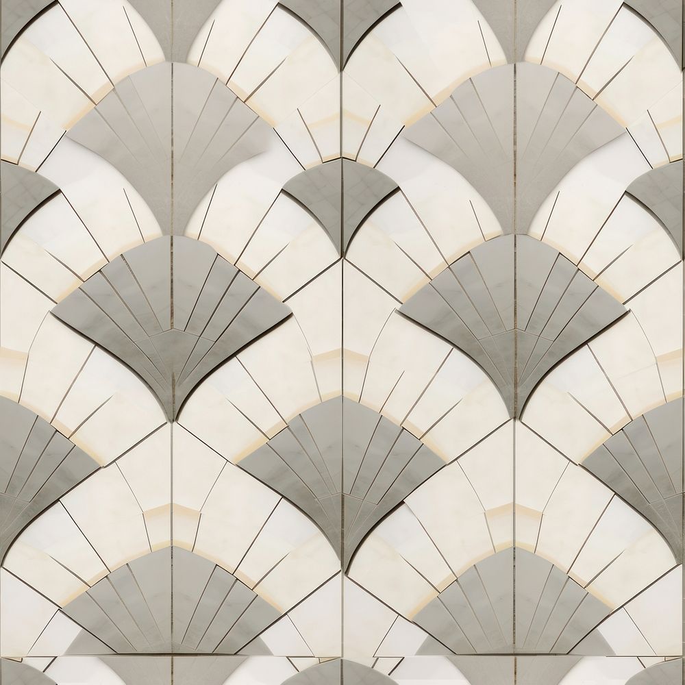 Fan geometric tile pattern architecture arched art.