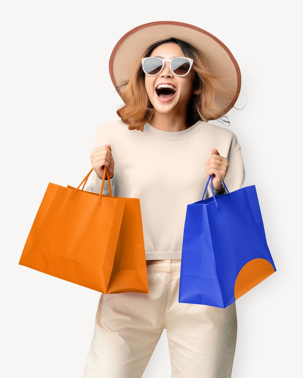 Happy woman enjoy shopping