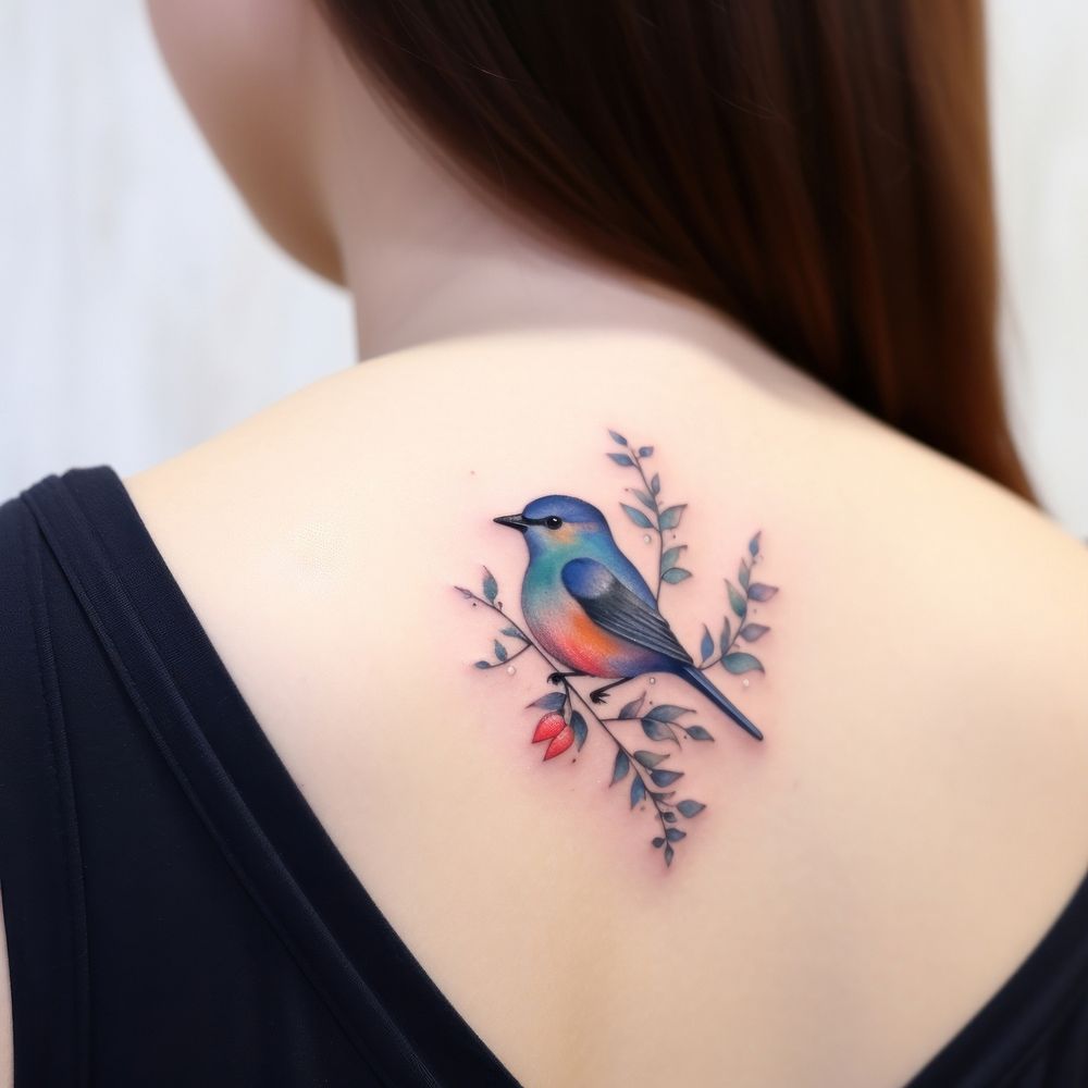 Bird tattoo shoulder person human.