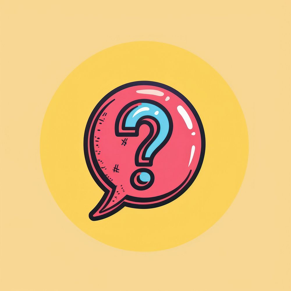 Question mark in speech bubble icon symbol number text.