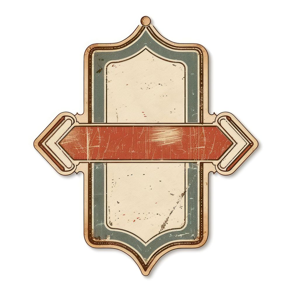 A arrow shape ticket symbol shield armor.
