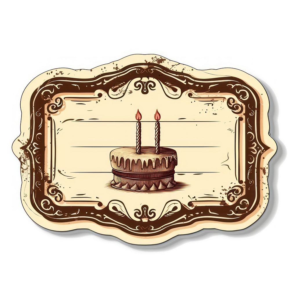 A birthday cake shape ticket dessert candle cream.