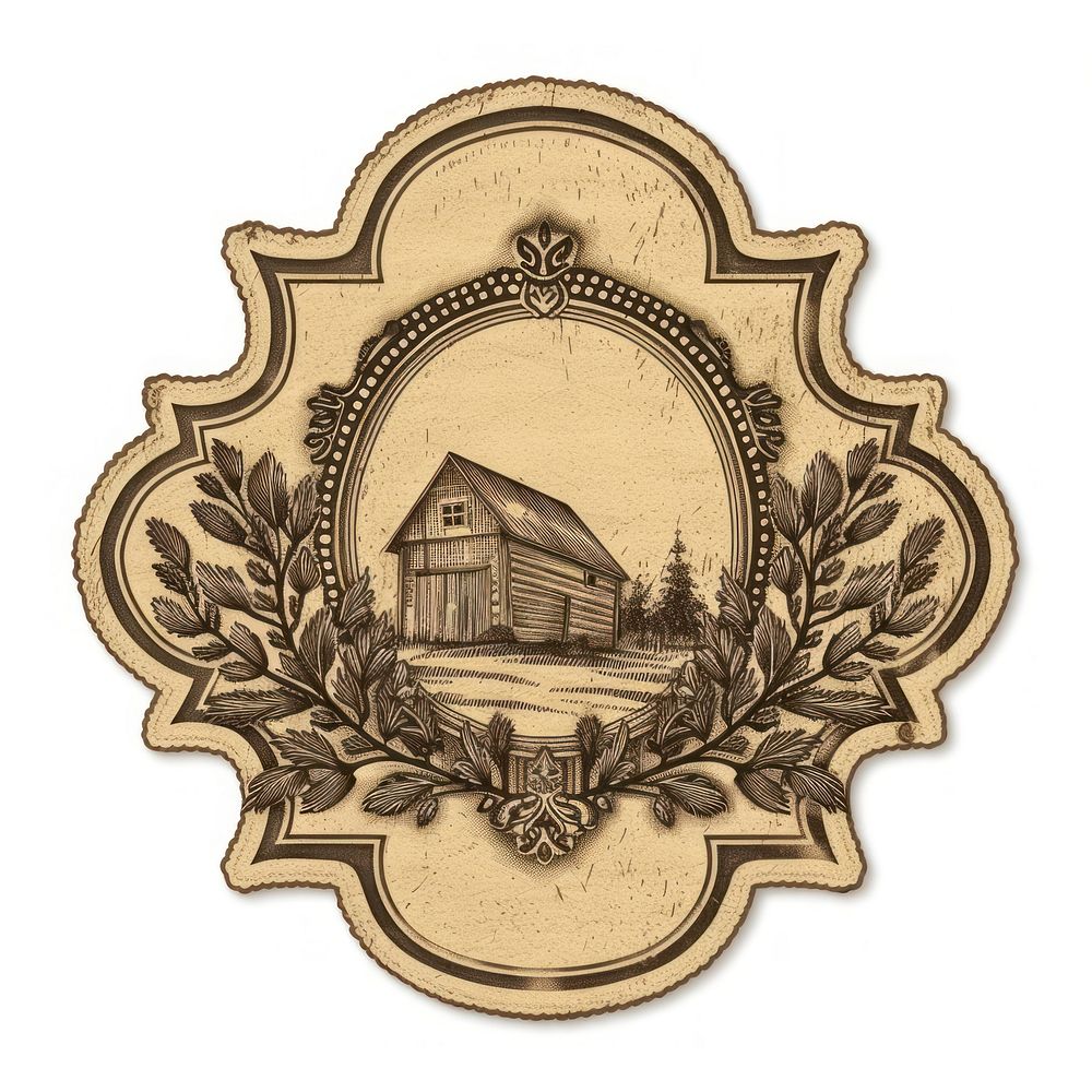 Farmhouse ticket symbol badge logo.